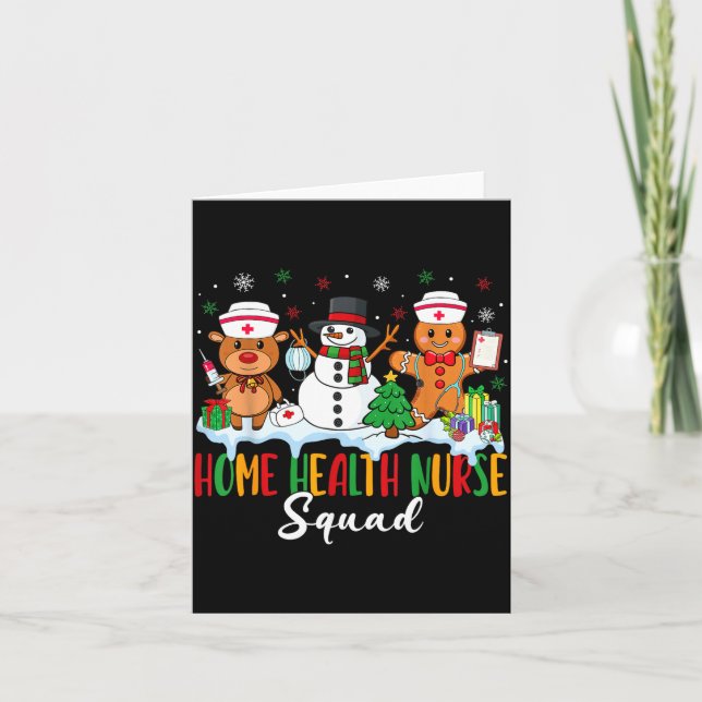 Home Health Nurse Squad Reindeer Gingerbread Chris Card (Front)