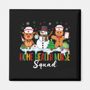 Home Health Nurse Squad Reindeer Gingerbread Chris Magnet