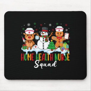 Home Health Nurse Squad Reindeer Gingerbread Chris Mouse Mat