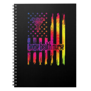Home Health Nurse Us Flag Home Health Nursing Notebook