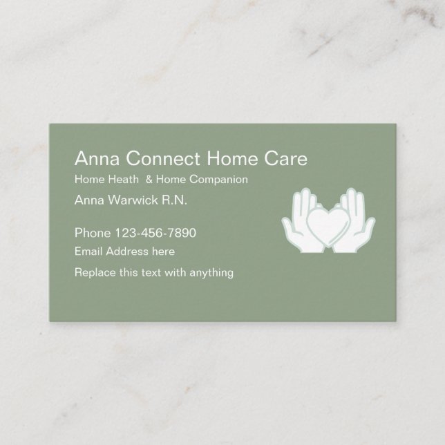 Home Health Registered Nurse Business Card (Front)
