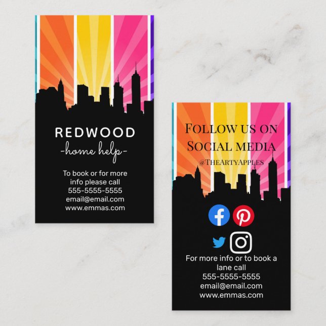 home helper cleaner city worker business card (Front/Back)