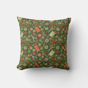 Home Hobby Sew Craft Paper Collage Pattern Green Cushion