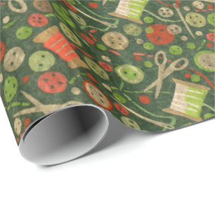 Home Hobby Sewing DIY Paper Collage Pattern Green
