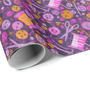 Home Hobby Sewing DIY Paper Collage Pattern Purple