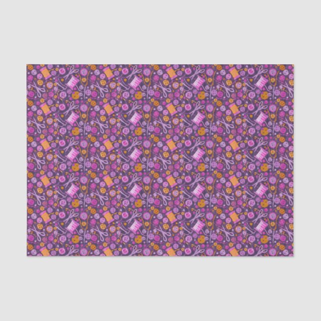 Home Hobby Sewing DIY Paper Collage Pattern Purple (Front)