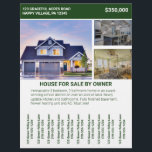Home House For Sale By Owner Flyer Tear Off Strips<br><div class="desc">Selling or renting out your house or apartment? This custom flyer is perfect for posting on community bulletin boards to help get the word out. This flyer is ready to be customized with your own text and 3 photos of your home. There's a space to add your own headline, property...</div>