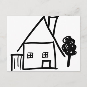 home house icon postcard