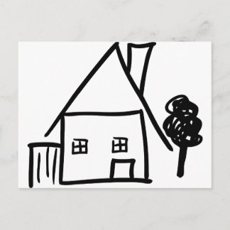 home house icon postcard