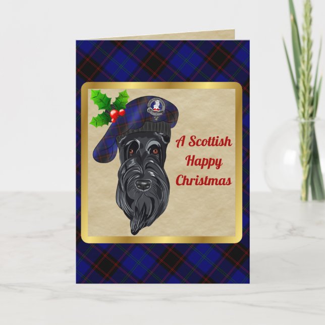 Home/Hume Badge & Tartan Personalised Xmas Card (Front)