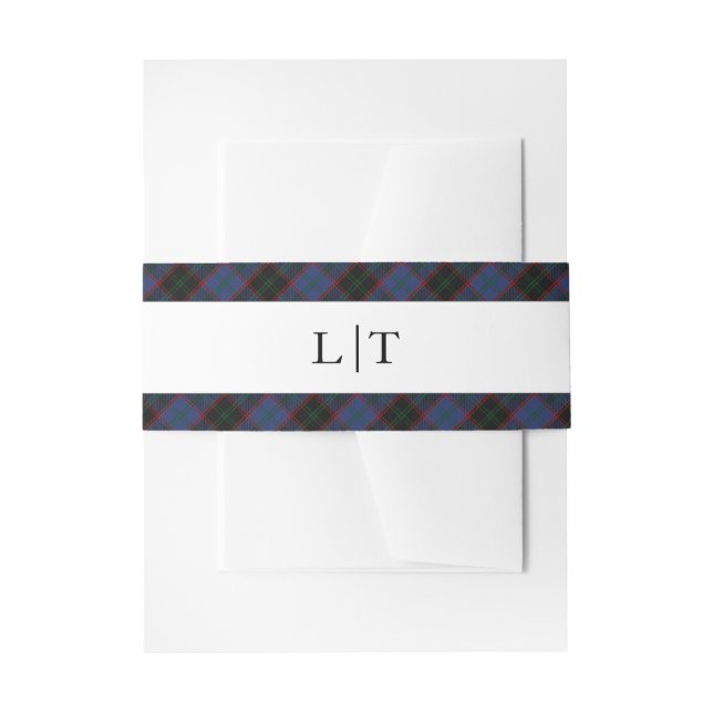 Home Hume Clan Tartan Scottish Plaid Invitation Belly Band (Front Example)