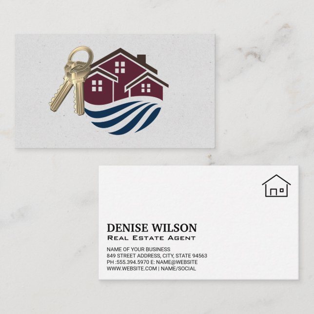 Home Icon and Keys Business Card (Front/Back)