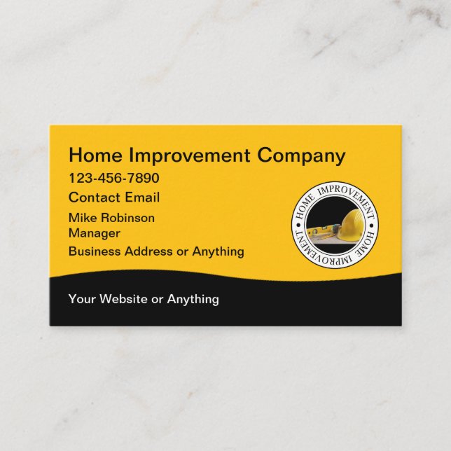 Home Improvement And Renovations Business Card (Front)