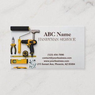 Home improvement and repair handyman services business card