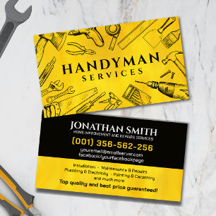 Home improvement and repair handyman services business card