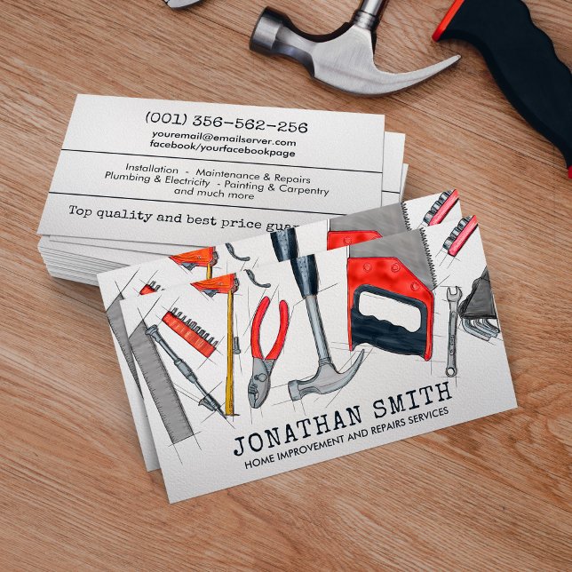 Home improvement and repair handyman services business card (Creator Uploaded)