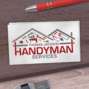 Home improvement and repair handyman services business card
