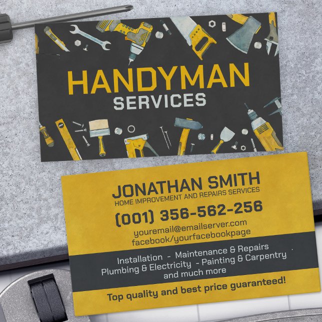 Home improvement and repair handyman services business card (Creator Uploaded)