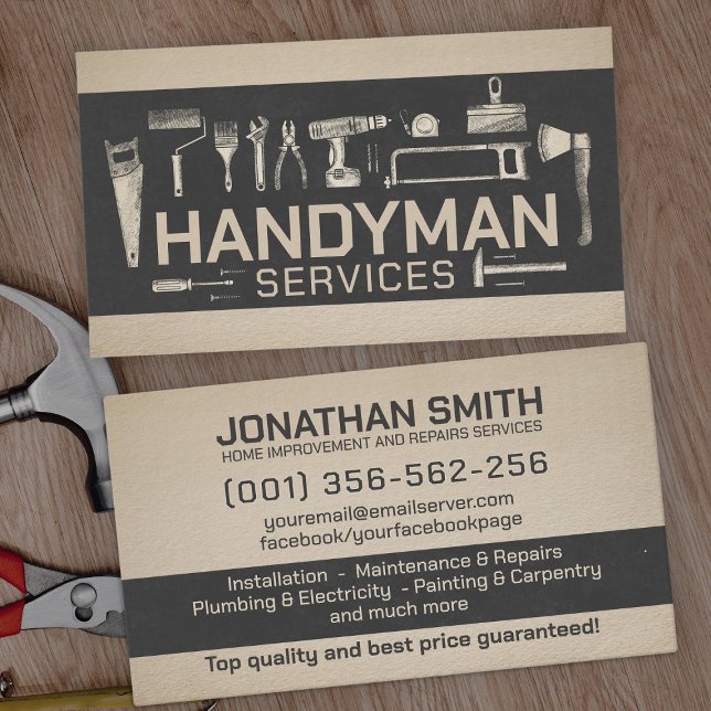 Home improvement and repair handyman services business card (Creator Uploaded)