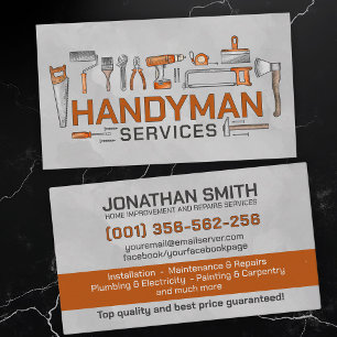 Home improvement and repair handyman services business card