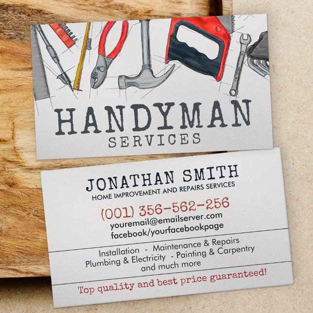 Home improvement and repair handyman services business card (Creator Uploaded)