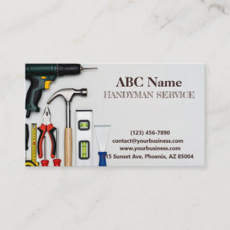 Home improvement and repair handyman services business card