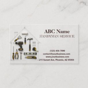 Home improvement and repair handyman services business card