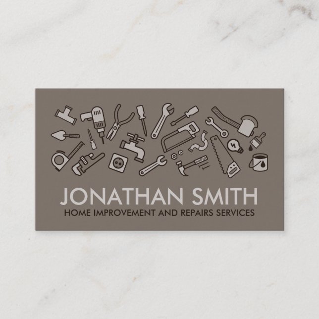 Home improvement and Repairs - Handyman services Business Card (Front)
