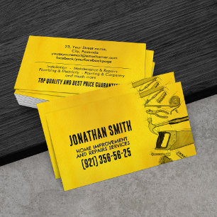 Home improvement and repairs services business card