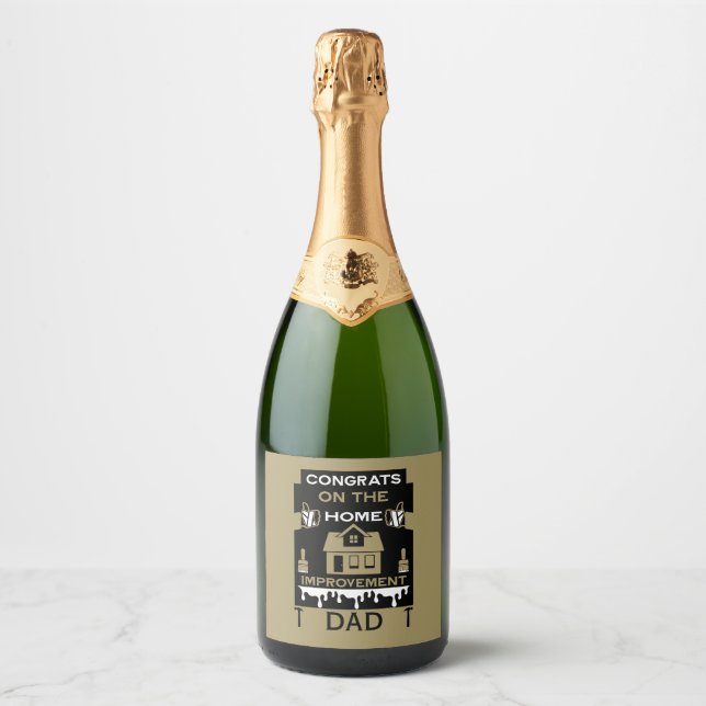 Home Improvement Congratulation Sparkling Wine Label (Front)