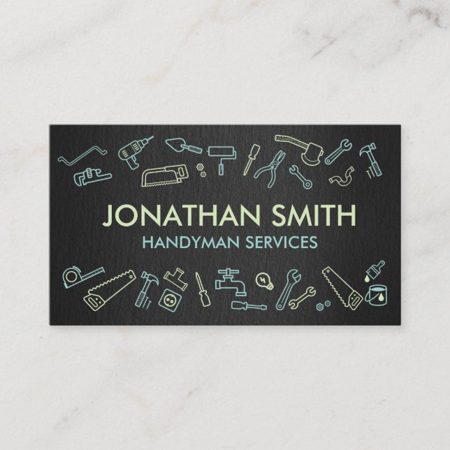 Home improvement icons - Handyman services Business Card (Front)