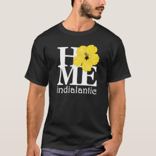 HOME Indialantic Yellow Hibiscus (Front Print) T-Shirt