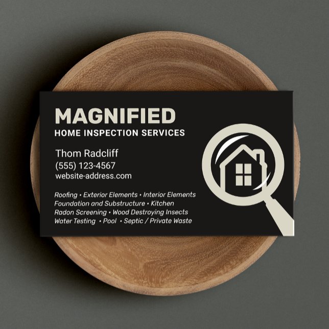 Home Inspection Black  Business Card (Creator Uploaded)