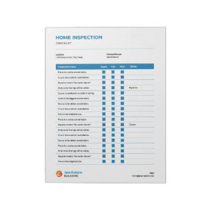 Home inspection checklist notepad