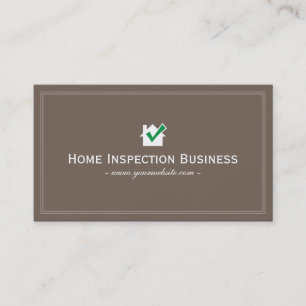Home Inspection Green House Professional Plain Business Card