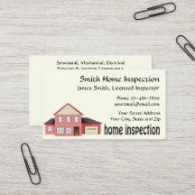 Home Inspection Inspector Business Card