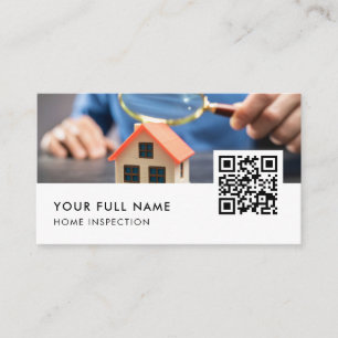 Home Inspection QR Code Modern Business Card