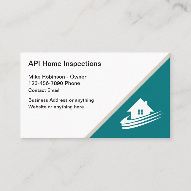 Home Inspection Services  Business Card (Front)