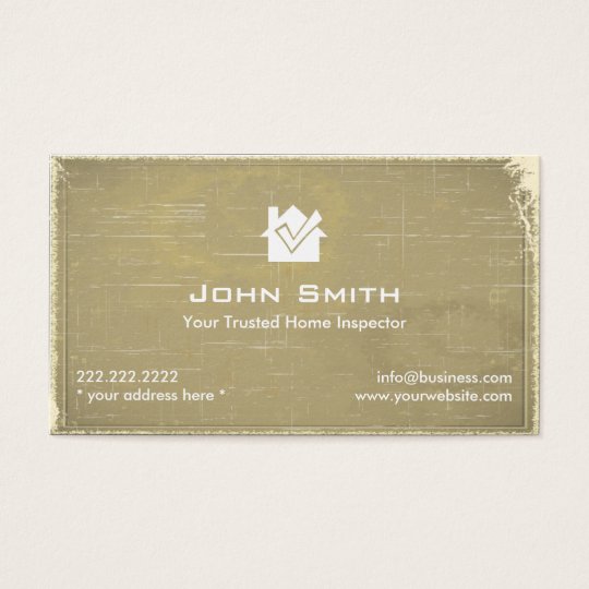 Home Inspection Vintage Professional Business Card