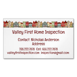 Home Inspector Licensed House Inspector  Magnetic Business Card