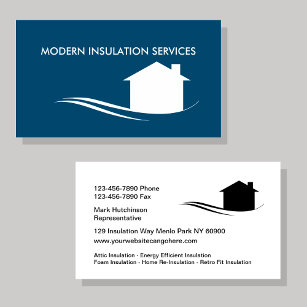 Home Insulation Construction Business Cards