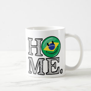 Home is Brazil Smiling Flag House Warmer Coffee Mug