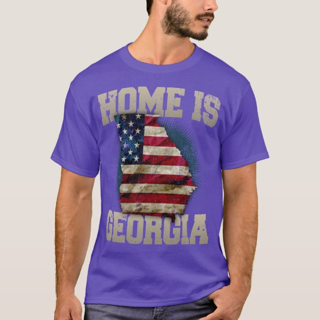 Home is Georgia USA US map gift unique fans Proud  T-Shirt (Front)