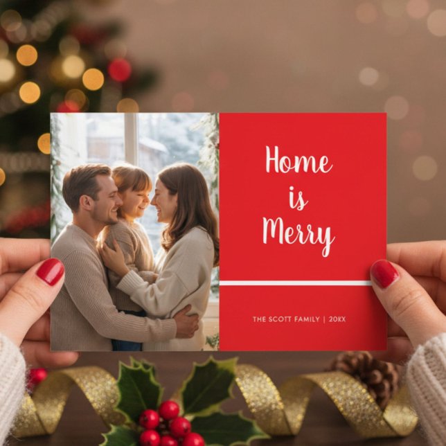 Home Is Merry Family Together Christmas Card (Creator Uploaded)