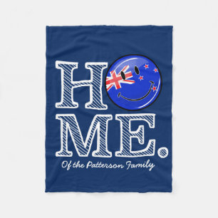 Home is New Zealand Smiling Flag Housewarming Fleece Blanket
