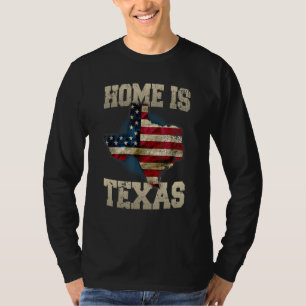 Home Is Texas Vintage Usa Flag Texan Texas T-Shirt