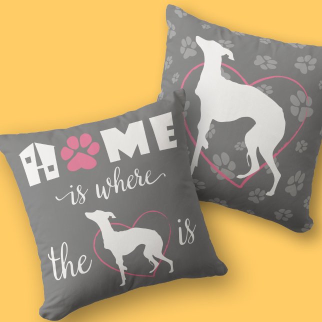 Home is where iggy dog is Quote White text 2-sided Cushion (Creator Uploaded)