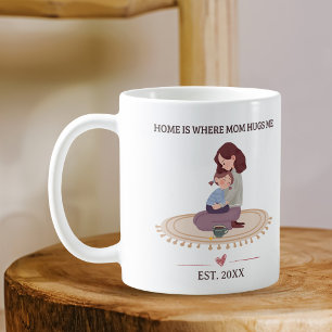 Home Is Where Mum Hugs Me Personalised Coffee Mug