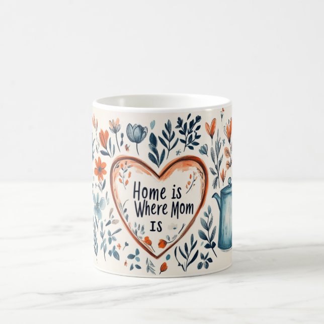 Home is Where Mum Is Mother’s Day Doodle Gift Coffee Mug (Center)