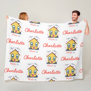 Home Is Where Mum Is Mother's Day Fleece Blanket